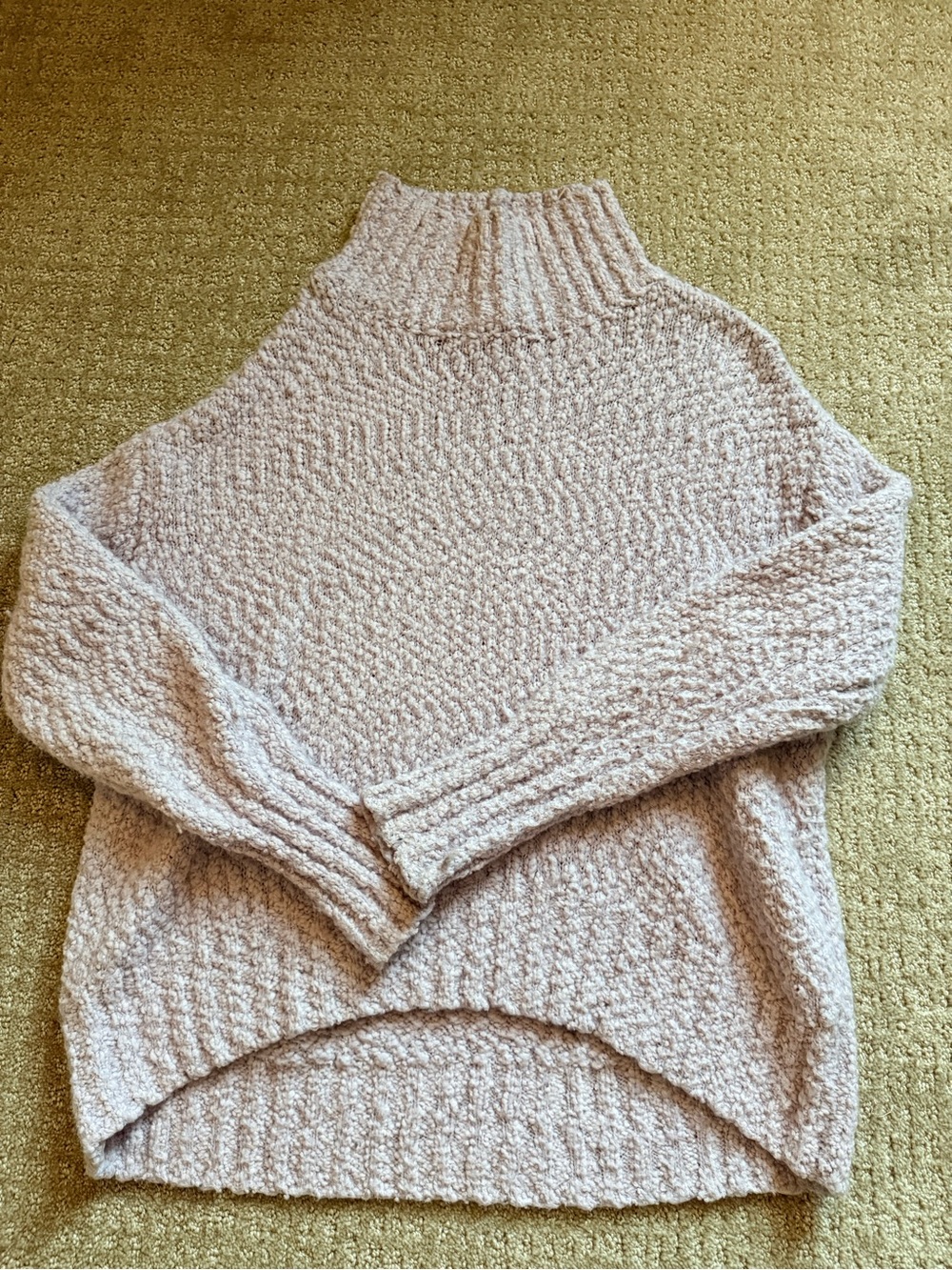 Cozy Oversized Turtleneck Sweater Lavender